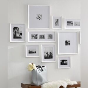 Crate&Barrel Pair of White Wood Icon Frames
